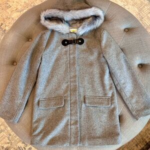 Crazy 8 Gray Coat with Faux Fur Hood